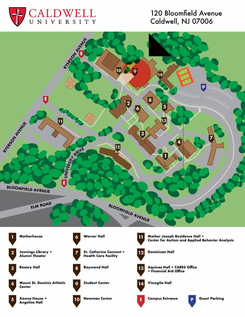 Caldwell University Campus Map